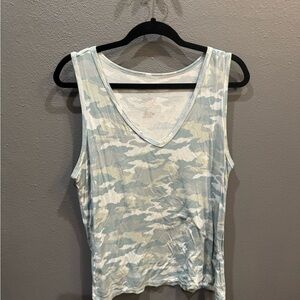 Nine West Blue and White Camouflage Tank Top